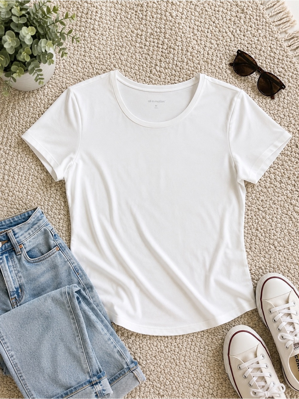 Quince Cotton Modal V-Neck Tee White Size Large Soft Everyday Basic